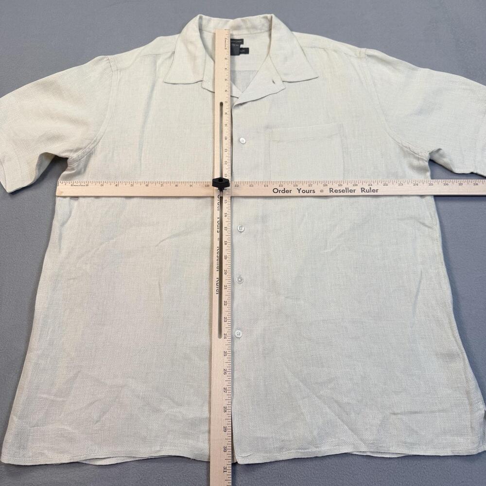 Banana Republic Shirt Mens Large Beige 100% Irish Linen Short Sleeve Button Up - Picture 5 of 8